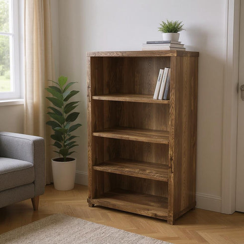 11.75" x 23.75" x 47.5" Cappuccino Particle Board Adjustable Shelves Bookshelf
